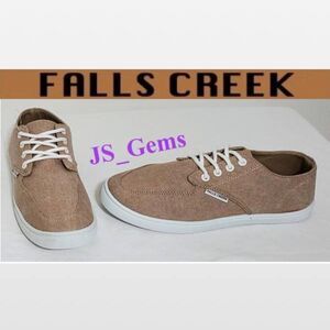 New Men Size 7 Casual Beige & White Canvas Shoes